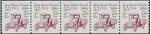 #2125a 5.5c Star Route Truck 1910s Coil Strip/5 1986 Mint NH