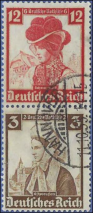Germany #B 69,B74 1935 Used Attached Pair
