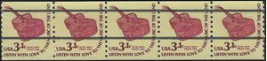 #1613a 3.1c Americana Issue  Six String Guitar Coil Strip/5 Precancel 1979 Mint NH