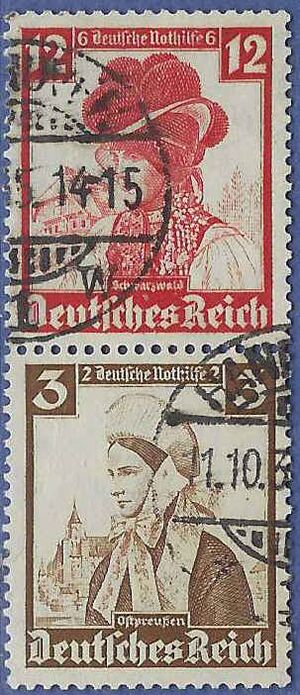 Germany #B 69,B74 1935 Used Attached Pair