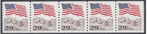 #2523 29c Flag over Mt Rushmore PNC/5 #1 1991 Mint NH