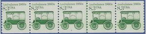 #2128 8.3c Ambulance 1860s PNC Strip/5 #2 1985 Mint NH
