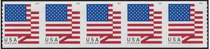 #5260 (50c Forever) US Flag Coil Strip of 5 2018 Mint NH