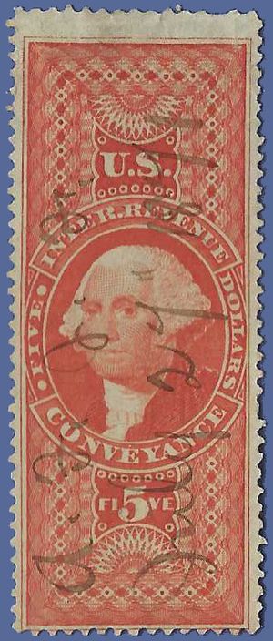 Scott R 89c $5.00 Internal Revenue Conveyance 1862-1871 Used