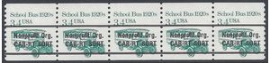 #2123a 3.4c School Bus 1920s Coil Strip/5 Bureau Precancel 1985 Mint NH