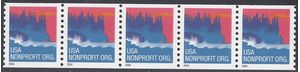 #3864 5c Sea Coast Nonprofit Coil Strip/5 2004 Mint NH