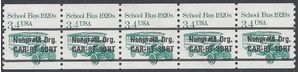 #2123a 3.4c School Bus 1920s Coil Strip/5 Bureau Precancel 1985 Mint NH