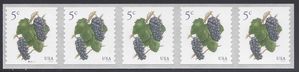 #5038 5c Grapes Coil Strip of 5 2016 Mint NH