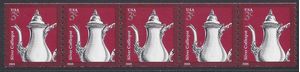 #3759 3c Silver Coffeepot Coil Strip/5 2013 Mint NH