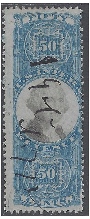 Scott R115 50c George Washington US Internal Revenue 2nd Issue 1871 Used