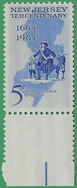 #1247 5c New Jersey Tercentenary 1964 Mint NH