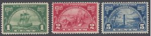 # 614-616 Huguenot-Walloon Tercentenary Complete Set of 3 1924 Mint H OG
