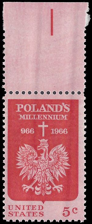 #1313 5c Polish Millennium 1966 Mint NH
