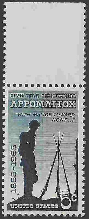 #1182 5c Appomattox 1865 Civil War Centennial 1965 Mint NH