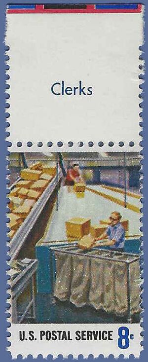 #1492 8c Postal Service Employees Parcel Post Sorting 1973 Mint NH