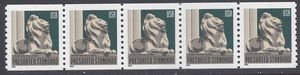 #3769 10c N.Y. Public Library Coil Strip of 5 2003 Mint NH