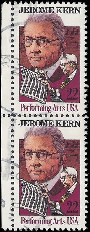 #2110 22c Performing Arts Jerome Kern 1985 Used Attached Pair