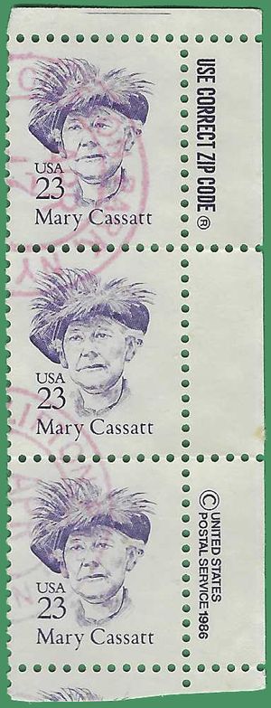 #2181c 23c Great Americans Mary Cassatt Zip Single +2 1988 Used