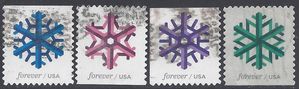 #5031-5034 Geometric Snowflakes Set/4 2015 Used