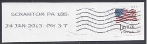 #4634 (45c Forever) Four Flags Justice Coil Single 2012 Used