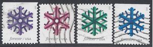 #5031-5034 Geometric Snowflakes Set/4 2015 Used
