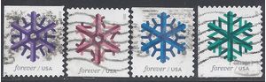 #5031-5034 Geometric Snowflakes Set/4 2015 Used