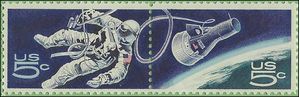 #1331-1332b 5c Accomplishments in Space Pair 1967 Mint NH