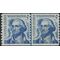 #1304 5c George Washington Coil Line Pair Shiny Gum 1966 Mint NH