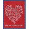 #4955 (49c Forever) Forever Hearts-Red 2015 Used