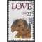 #2202 22c Puppy Love 1986 Used