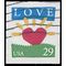 #2813 29c Love and Sunrise Heart Booklet Single 1994 Used