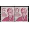 #1305e 15c Prominent Americans Oliver Wendell Holmes Coil Line Pair 1978 Used