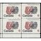 Canada # 506 1970 Used Corner Block of 4
