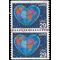 #2536 29c Love-Heart Shaped Globe Booklet Attached Pair 1991 Used