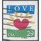 #2813 29c Love and Sunrise Heart Booklet Single 1994 Used