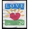 #2813 29c Love and Sunrise Heart Booklet Single 1994 Used