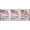 #2523 29c Flag over Mt Rushmore Coil Strip of 3 1991 Used