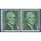 #1299 1c Thomas Jefferson Coil Line Pair 1968 Used