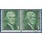 #1299 1c Thomas Jefferson Coil Line Pair 1968 Used