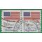 #1891 18c Flag and Anthem Coil Pair 1981 Used