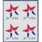 #3613 3c Red,White & Blue Star Block/4 2002 Mint NH