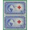 #1016 3c International Red Cross 1952 Used Attached Pair