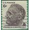 #1305 6c Franklin D. Roosevelt Coil Single 1968 Used