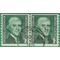 #1299 1c Thomas Jefferson Coil Line Pair 1968 Used
