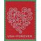 #4955 (49c Forever) Forever Hearts-Red 2015 Used